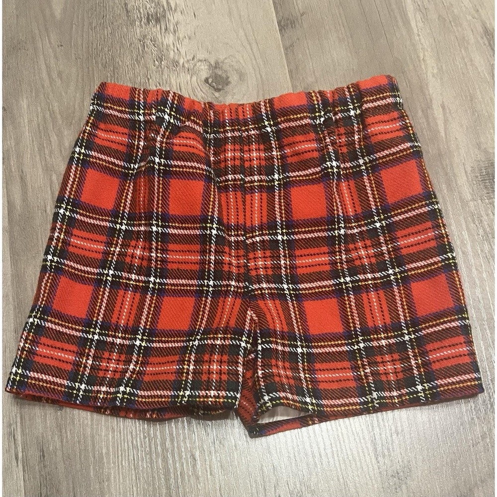 Lord and Taylor Plaid Wool-blend Shorts Boys 3 Red Plaid, Lined, Dressy‎
